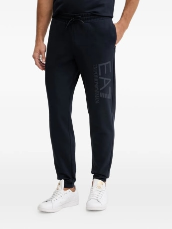 Ea7 pantalone tuta blu navy uomo maxi logo
