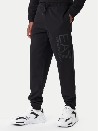 Ea7 pantalone nero uomo maxi logo