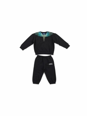 Marcelo Burlon set nero neonato maxi logo