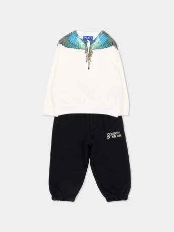Marcelo Burlon set bianco neonato maxi logo
