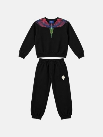 Marcelo Burlon set nero neonato maxi logo