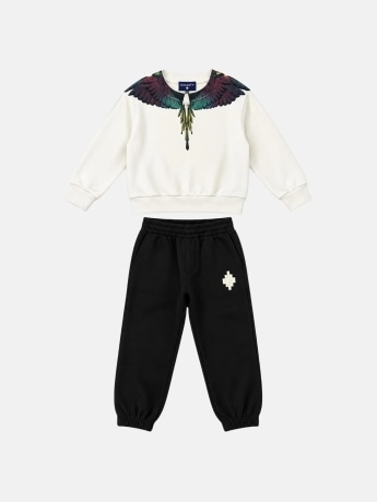 Marcelo Burlon set bianco neonato maxi logo
