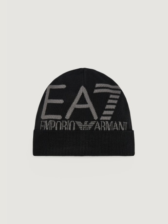 Ea7 cappello nero grigio uomo maxi logo