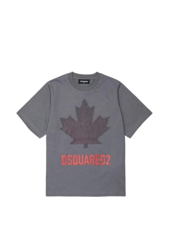 Ddsquared2 tshirt grigia bambino maxi logo