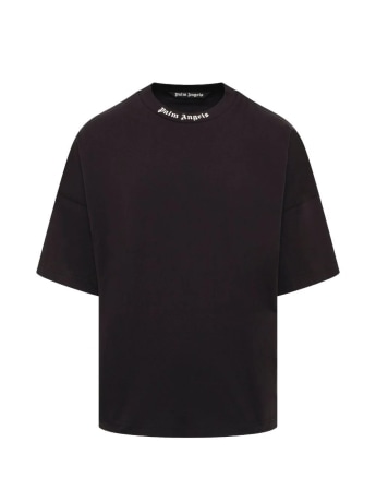 Palm Angels tshirt nera uomo maxi logo