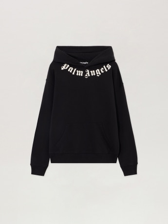 Palm Angels felpa nera uomo maxi logo
