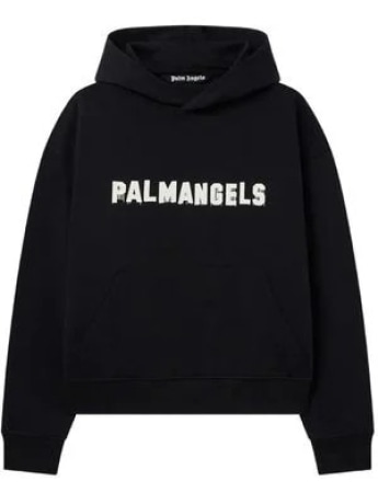 Palm Angels felpa nera uomo maxi logo