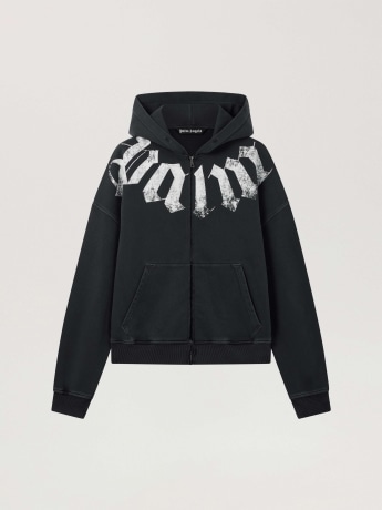 Palm Angels felpa nera uomo maxi logo