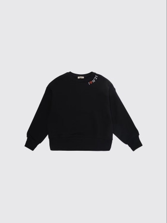 N21 felpa nera bambina mini logo