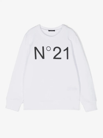 N21 felpa bianca bambina maxi logo