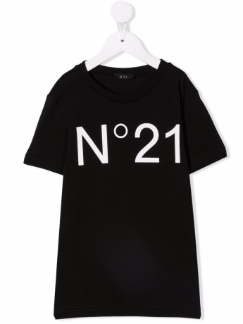 N21 tshirt nera bambina maxi logo