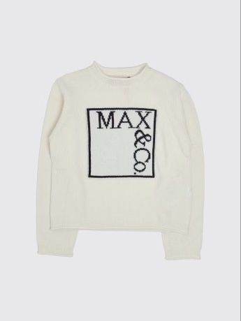Max&co. maglia bianca bambina maxi logo