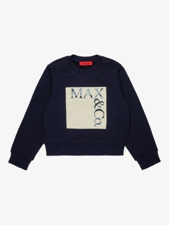 Max&co. felpa blu navy bambina maxi logo