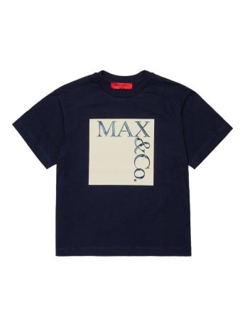Max&co. tshirt blu navy bambina maxi logo