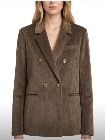 Fracomina giacca marrone donna in velluto mini logo