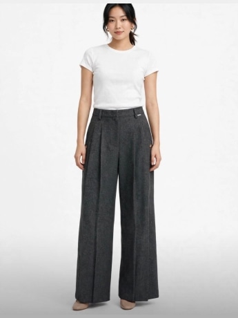Fracomina pantalone grigio donna mini logo