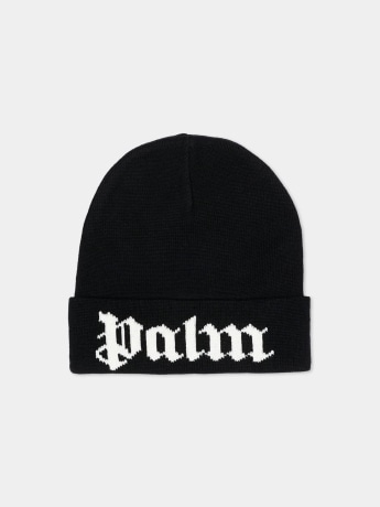 Palm Angels cappello nero bambino maxi logo