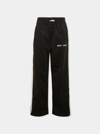 Palm Angels pantalone nero bambino con logo