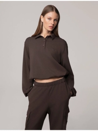 Hinnominate polo marrone donna mini logo