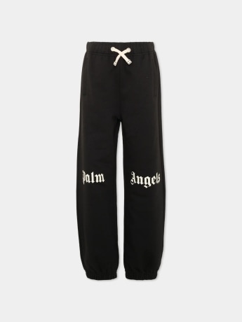 Palm Angels pantalone nero bambino maxi logo