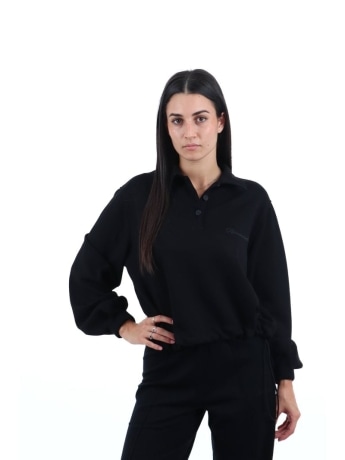 Hinnominate polo nera donna mini logo