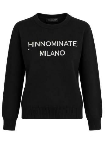 Hinnominate maglia nera donna maxi logo