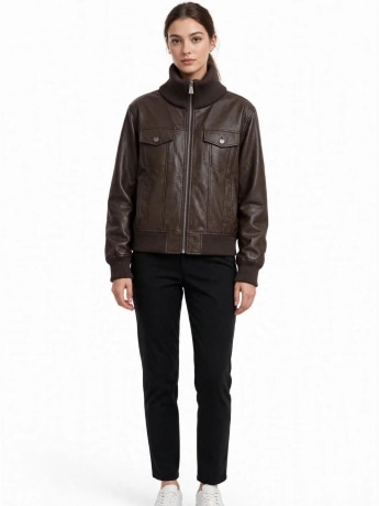 Hinnominate giubbotto marrone donna mini logo