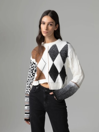 Gaelle maglia crema donna mini logo