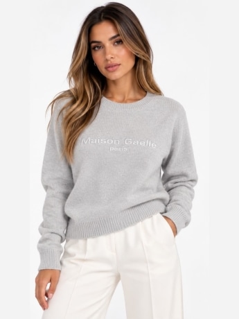 Gaelle maglia grigia donna logo sul davanti