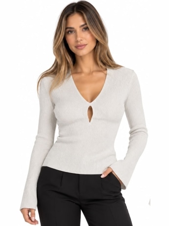Gaelle maglia grigia donna mini logo