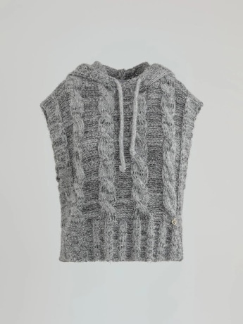 Gaelle maglia grigia donna smanicata mini logo