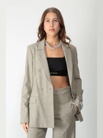 Hinnominate giacca beige donna doppio petto