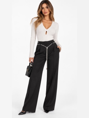 Gaelle pantalone nero donna mini logo