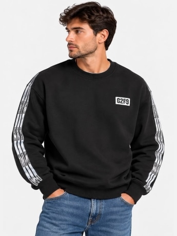 G2firenze felpa nera uomo logo sui lati