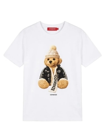 G2firenze tshirt bianca uomo maxi logo teddy