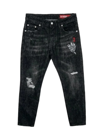 G2firenze pantalone in denim scuro uomo con logo