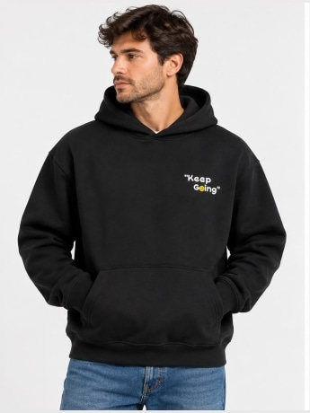 Barrow felpa nera uomo maxi logo